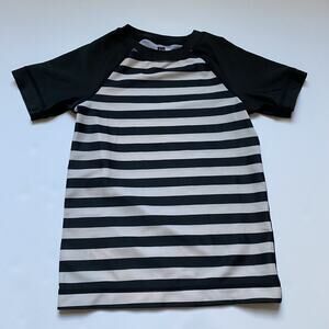 Tea Collection Black & White Stripe Rash Guard